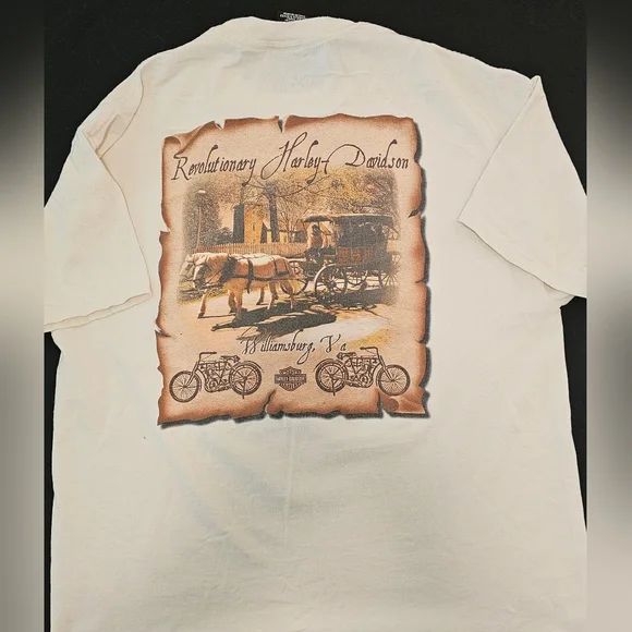 Harley-Davidson T-Shirt in Cream. XL - Picture 6 of 8
